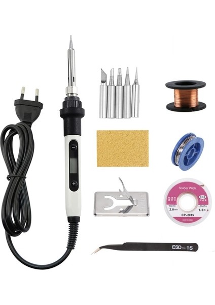 Beyaz Set-3 110V Abd Tak Yeni 80W Ayarlanabilir Sıcaklık Havya 220V 110V Dijital Ekranlı Ev Elektronik Kaynak Aracı (Yurt Dışından)