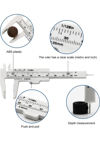 B 80MM Plastik Sürgülü Çift Ölçekli Sürmeli Kumpas Cetvel Antika Mikrometre Derinlik Çapı Ölçme Aracı Mini Cetvel Dıy Modeli (Yurt Dışından) fiyatları