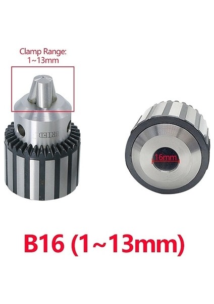 B16 (1.5-13MM) 1 Adet Hassas Mors Koni Mt2 Mt3 Mt4 B10 B12 B16 B18 Hafif Hizmet Anahtar Matkap Chuck 0.6-6mm 1.5-13MM 1-10MM Konik Çardak Cnc Makinesi (Yurt Dışından)