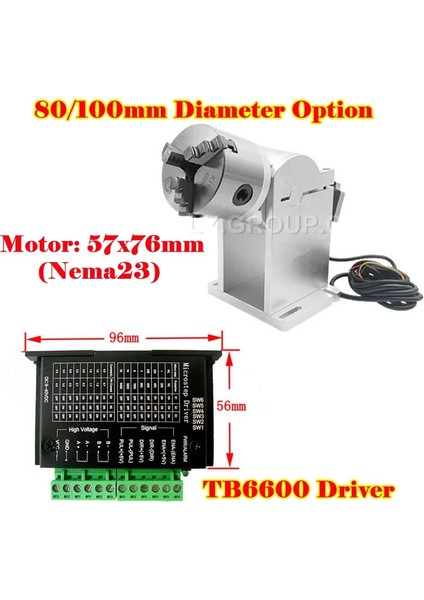 Sadece TB6600 100MM 80MM Çap 3 Çeneli Ayna Cnc Fiber Lazer Döner Eksen, Oyma Gravür Markalama Makinesi Kullanımı Için TB6600 Motor Sürücüsü ile (Yurt Dışından) modelleri