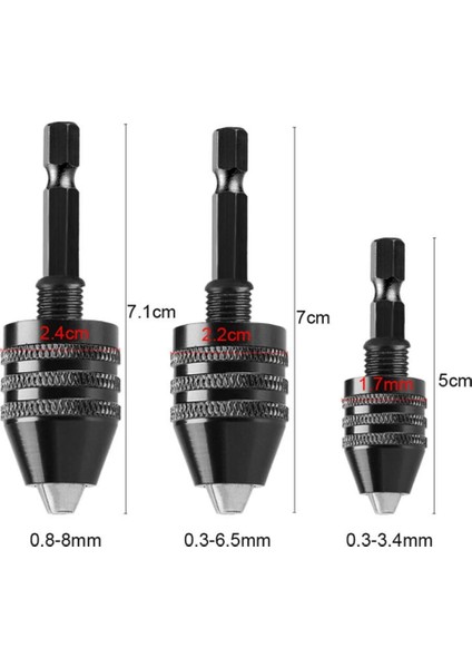 0.8-8mm Anahtarsız Matkap Aynası 0.3-8mm Elektrikli Matkap Uçları Pens Fikstür Araçları 1/4 "hex Shank Hızlı Değişim Dönüştürücü Darbeli Matkap Adaptörü (Yurt Dışından)