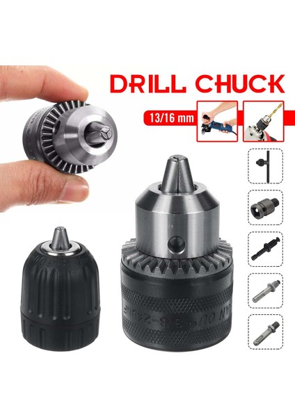 13 13 Otomatik Kare 13/16MM Matkap Aynası Matkap Aynası Adaptörü Darbeli Anahtarı Elektrikli Matkap'a Dönüştürün - 1/2"-20UNF 3/8"-24UNF Dişli 3 Çeneli Ayna (Yurt Dışından) fiyatları