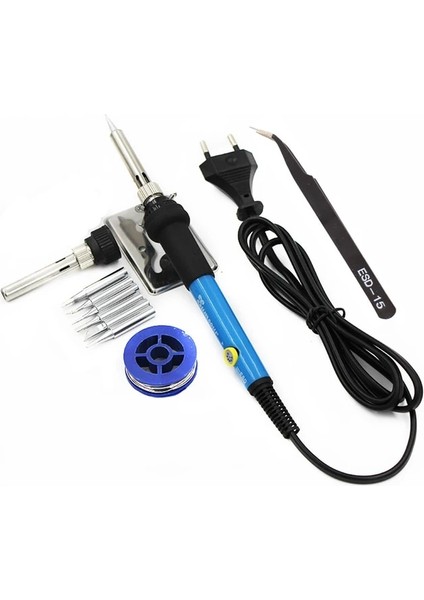 Set-3 220V Ab Tak Versiyonu Havya Ab Abd Tak 110V 220V 60W Termostatik Elektrikli Mini Havya Istasyonu 6 Adet Havya Ucu Lehim Teli (Yurt Dışından)