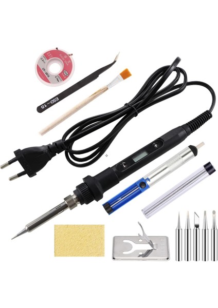 Beyaz Set-4 110V Us Plug Elektrikli Havya 80W Sıcaklık Ayarlanabilir LCD Kaynak Tamir Araçları 220V Havya Kafası/teneke Tel Alet Aksesuarları (Yurt Dışından) modelleri