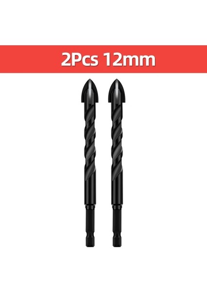 2 Adet 12MM Çapraz Hex Kiremit Matkap Ucu Cam Beton Seramik Karo Delik Açıcı Tunsten Karbür Sert Alaşım Uçları Seti Araçları 3 4 5 6 8 10 12MM (Yurt Dışından)