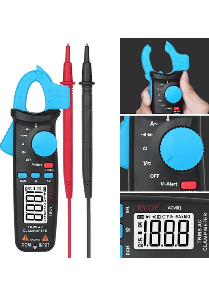 ACM81-BLUE Bsıde ACM81 Dijital Multimetre Mini Akım Pens Metre True Rms Otomatik Aralık Ac Akım Gerilim Test Cihazı Dijital Multimetre V-Alert (Yurt Dışından) indirimleri