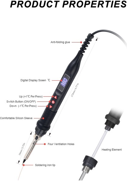 Koyu Mavi 80W 110V,ABD,KAYNAK Uçlu Jcd Elektrikli Havya 80W LCD Dijital Ekran Ayarlanabilir Sıcaklık Anahtarlı Taşınabilir Ütü 220V/110V Kaynak ALETLERI908U (Yurt Dışından) fırsatları