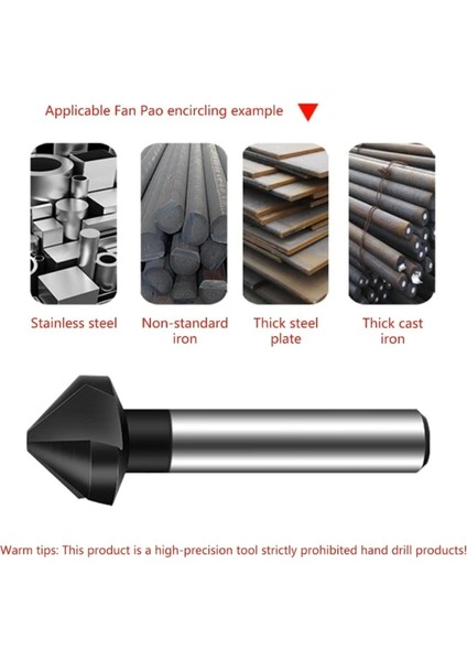 10.4mm 1 Adet 3 Flüt 90 Derece Havşa Matkap Ucu Yuvarlak Saplı Hss Çelik Pah Kesici 6.3-16.5mm Karbon Çelik/pvc (Yurt Dışından) fiyatları