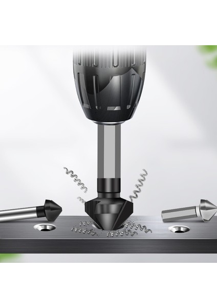 10.4mm 1 Adet 3 Flüt 90 Derece Havşa Matkap Ucu Yuvarlak Saplı Hss Çelik Pah Kesici 6.3-16.5mm Karbon Çelik/pvc (Yurt Dışından) fırsatları