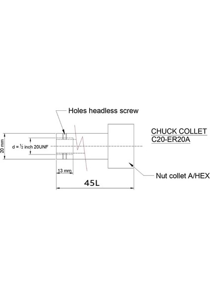 C20-ER20-1-2-20UNF ER11 ER16 ER20 ER25 1/2 3/8 5/8 1/4 Gravür Makinesi Matkap Mandreni Er Takım Tutucu Motor Mili Er Takım Tutucu (Yurt Dışından)