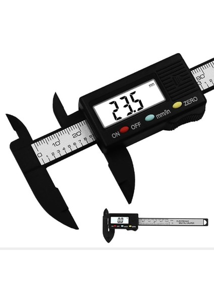 Karbon Fiber 0-100MM 4 Inç Paslanmaz Çelik Dijital Sürmeli Kumpas Cep Plastik Kumpas Mini Taş Kaliper Mikometre Kalınlık Ölçüm Aracı (Yurt Dışından)