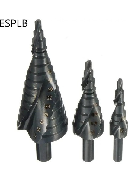 3 Adet Hiçbir Kutu Esplb 3 Adet Hss Kobalt Adım Matkap Ucu 4-32 mm Yüksek Hız Çelik Azot Spiral Üçgen Shank Matkap Ucu Seti Metal Koni Için (Yurt Dışından)