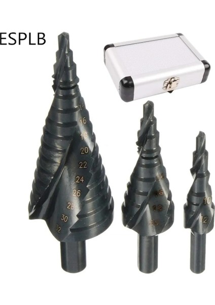 3 Adet Hiçbir Kutu Esplb 3 Adet Hss Kobalt Adım Matkap Ucu 4-32 mm Yüksek Hız Çelik Azot Spiral Üçgen Shank Matkap Ucu Seti Metal Koni Için (Yurt Dışından)