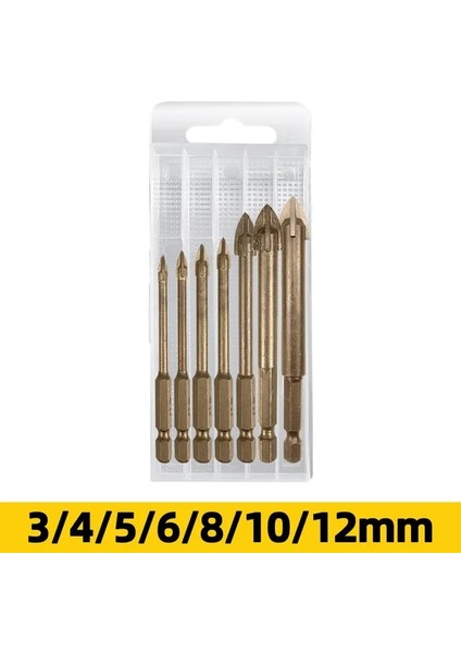 7 Adet Kahverengi 7/5/3 Adet Çapraz Altıgen Matkap Ucu Seti Sert Alaşımlı Bit Kiremit Beton Seramik Cam Tuğla Üçgen Delik Açıcı Ağaç Işleme Aletleri Seti (Yurt Dışından)