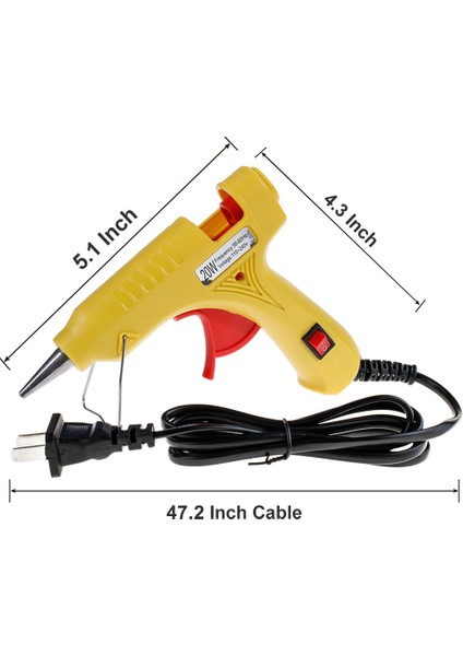 Tutkal Tabancası Ab 20 W Sıcak Tutkal Tabancası Tutkal Sopa ile 7X200MM Tutkal Sopa Mini Elektrikli Tabanca Sıcaklık Isıtıcı Eriyik Greft Onarım Aracı Isı Sıcaklığı Aracı (Yurt Dışından)