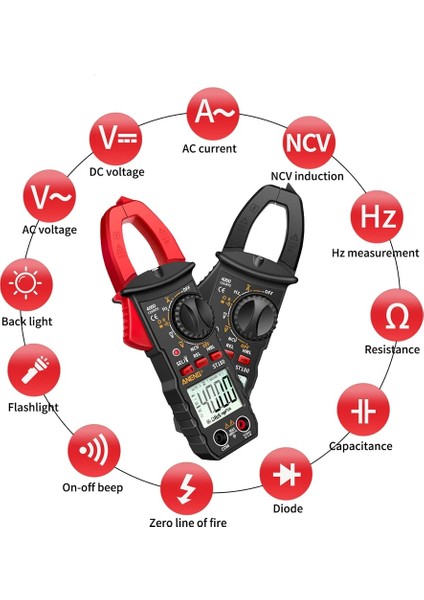 ST180-YE Dzytek Dijital Pens Metre Gerilim Test Cihazı Ac Akım Multimetre Ampermetre 4000 Sayım Araba Amp Hz Kapasite Ncv Ohm Aracı (Yurt Dışından) fırsatları