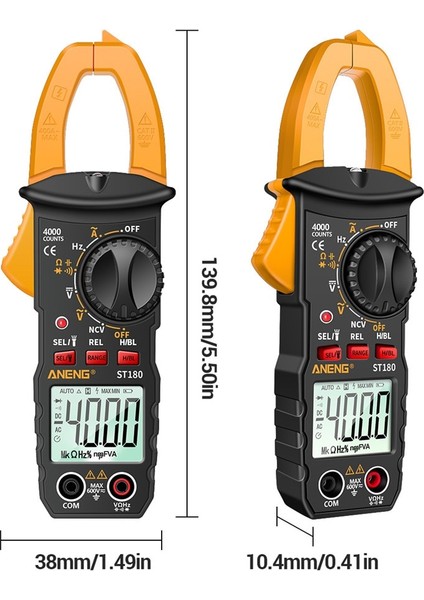 ST180-YE Dzytek Dijital Pens Metre Gerilim Test Cihazı Ac Akım Multimetre Ampermetre 4000 Sayım Araba Amp Hz Kapasite Ncv Ohm Aracı (Yurt Dışından) indirimleri