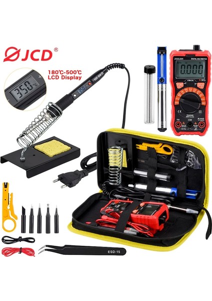 Kırmızı 80W 220V, Dijital Multimetre 6000 Sayımlı Abd Jcd Havya Kiti Ac/dc Gerilim Ölçer Flaş Işığı Havya 80W 220V Kaynak Aracı (Yurt Dışından) fırsatları