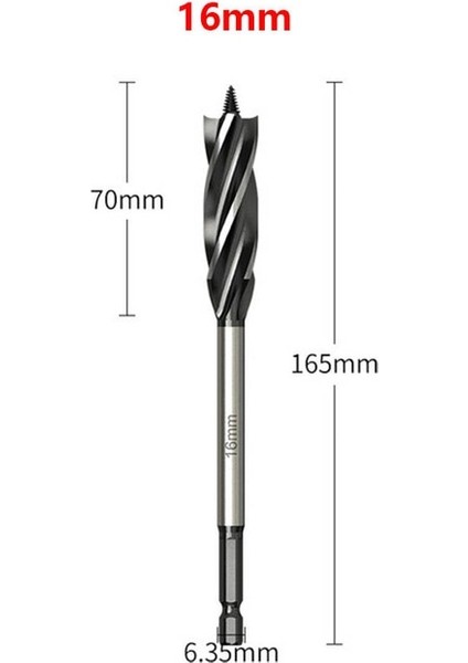 16MM 10-35MM Ağaç Işleme Büküm Matkap Ucu Seti Uzun Dört Yuvalı 6.35MM Shank Karbür Matkap Ucu Delik Testere Kapı Kilidi Ahşap Planya Araçları (Yurt Dışından)