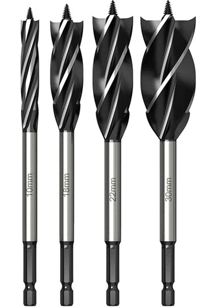 16MM 10-35MM Ağaç Işleme Büküm Matkap Ucu Seti Uzun Dört Yuvalı 6.35MM Shank Karbür Matkap Ucu Delik Testere Kapı Kilidi Ahşap Planya Araçları (Yurt Dışından)
