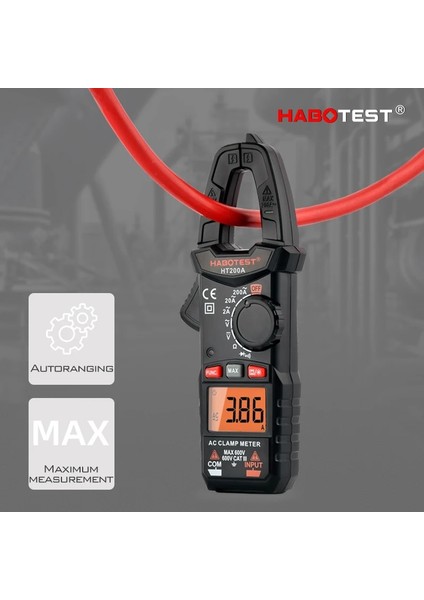 HT200B Kapasite Habotest Mini Dijital Kelepçe Multimetre Ac Akım Multimetro Ampermetre Gerilim Göstergesi Test Cihazı Kondansatör Testi Pinza Amperimetrica (Yurt Dışından) fiyatları