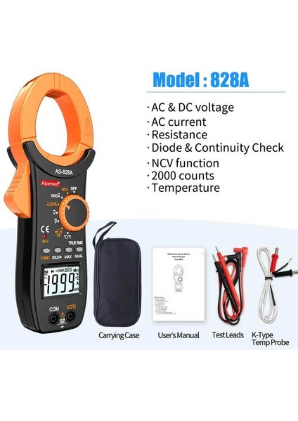 828A Dijital Pens Metre Yüksek Hassasiyetli Ac/dc Akım Kelepçesi Ampermetre Multimetre Ncv Kapasitans Direnci Diyot Frekans Test Cihazı (Yurt Dışından)