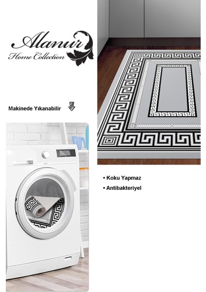 Dijital Mutfak Halısı Trend Keçe Kaymaz Taban Modern Carmel Gri modelleri