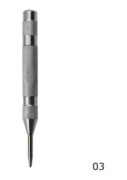 Gümüş Çok Fonksiyonlu 5 Inç Otomatik Merkez Pimi Yaylı Mark Merkezi Punch Aracı Ahşap Girinti Mark Ağaç Işleme Aleti Bit (Yurt Dışından)