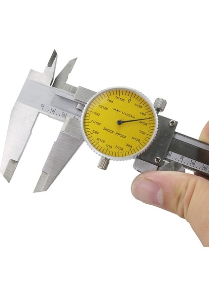 Metal Inç 1024 Yüksek Kaliteli Çift Iğne 150MM 0.02MM 0.001 "paslanmaz Çelik Kadran Sürmeli Kumpas Kadranlı Gösterge Plastik Kadranlı Kumpas Ölçü Aracı (Yurt Dışından)