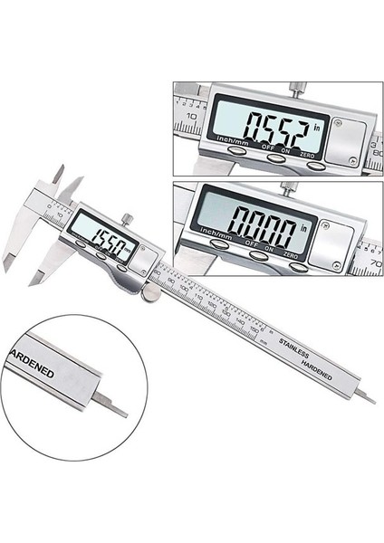 Kaliper Jıgong 0-150MM/6" Metal Gövde Dijital Kalıper Sürmeli Kumpas Göstergesi Mikrometer (Yurt Dışından)