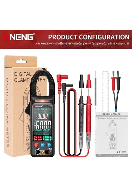 Siyah Aneng ST212 Pens Metre Dijital Kelepçe Multimetre 6000 Sayım Akıllı Ac Dc Voltmetre 400A Ampermetre Otomatik Aralığı Va Renkli Ekran (Yurt Dışından)