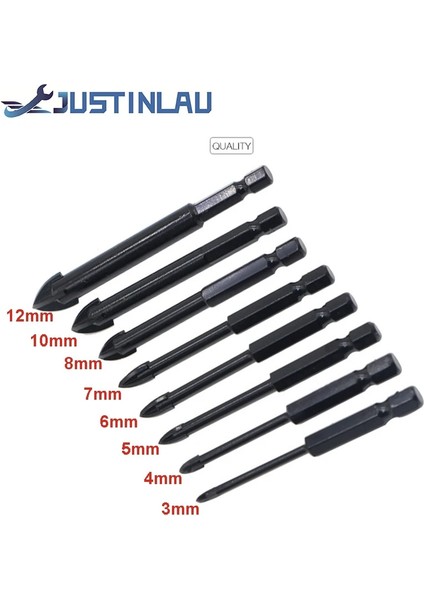 6 8 10 12MM Justınlau Cam Karo Matkap Uçları Seti Tungsten Karbür Uçlu Mızrak Kafa Seramik Karo Mermer Ayna Matkap Uçları 3/4/5/6/7/8/10/12MM (Yurt Dışından) fiyatları