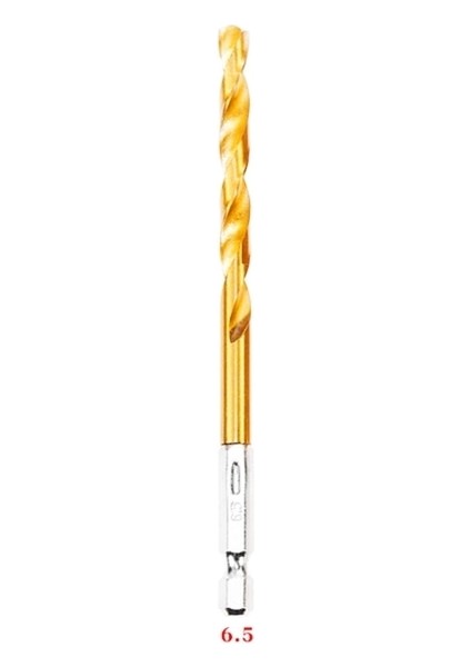 6.5mm Yeni Büküm Matkap Ucu Hss Yüksek Hız Çelik Titanyum Kaplamalı Matkap Ucu Seti 1/4hex Shank 1.5-6.5mm Altıgen Saplı Büküm Matkap Ağaç Işleme (Yurt Dışından)
