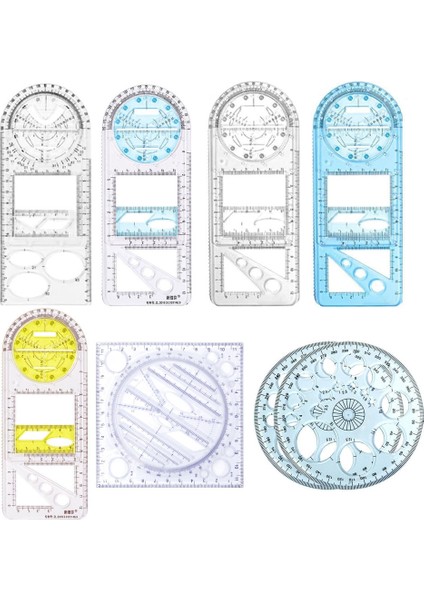 Mavi Çok Fonksiyonlu Geometrik Cetveller Geometrik Çizim Şablonu Ölçüm Cetveli Springhall Açısı ve Daire Oluşturucu Çizim Cetveli (Yurt Dışından) fiyatları
