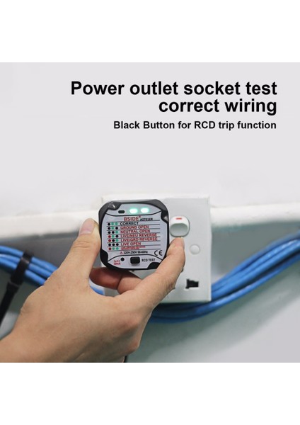 Zt-E8 LCD Ekran Abd Fişi Bsıde AST01 Elektrik Soketi Test Cihazı Ab Abd Ingiltere Au Fişi Rcd Gfcı Test Çıkışı Topraklama Sıfır Hattı Fişi Polarite Faz Duvar Kontrolü (Yurt Dışından) indirimleri