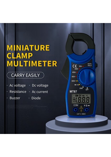 Kelepçe Multimetre Mini MT87 Dijital Kelepçe Multimetre Ac/dc Amper Pens Ölçer Test Akımı Kelepçe Gerilim Transaktör Testi LCD Direnç Güç Ölçer (Yurt Dışından) fırsatları