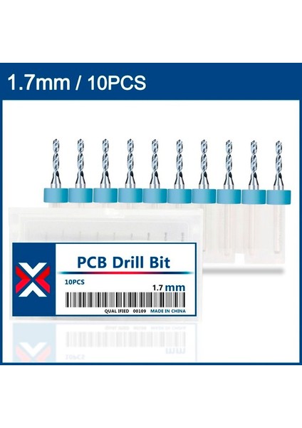 10 Adet 1.7mm Xcan 10 Adet 1.1mm-2.0mm Ithalat Karbür Pcb Matkap Uçları Baskı Devre Mini Cnc Delme Ucu Seti (Yurt Dışından)