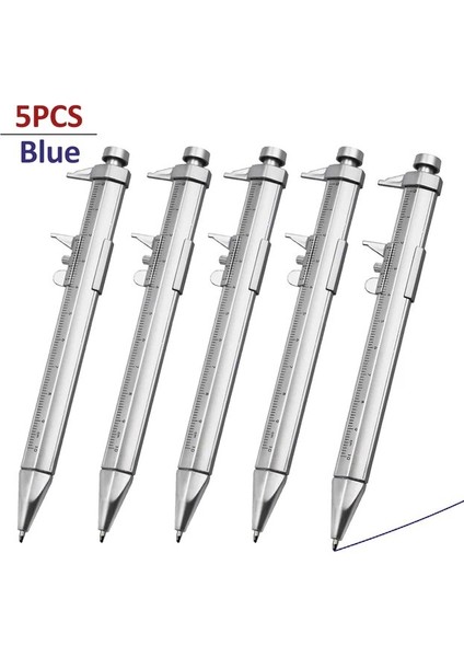 5 Adet Mavi 5 Adet Kumpas Kalemi 0-100MM Sürmeli Kumpas Silindiri Tükenmez 1mm Plastik Öğrenci Kırtasiye Hediye Sürmeli Kumpas Ölçme Araçları (Yurt Dışından)