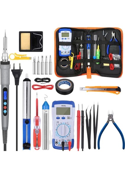 90W Kiti Ab 220V 60W/80W/90W Elektrikli Havya Multimetre Sıcaklık Sökme Pompası Kaynak Aracı ile 5 Adet Lehimleme Ipuçları Aracı (Yurt Dışından) modelleri