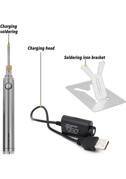 Şerit Ucu B Havya 5 V 8 W USB Kaynak Demir Kalem Seti Demir Lehim Tabancası Ayarlanabilir Sıcaklık Kaynak Onarım Aracı Kapaklı Demir Standı (Yurt Dışından)