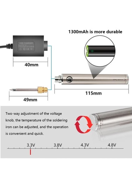 Şerit Ucu B Havya 5 V 8 W USB Kaynak Demir Kalem Seti Demir Lehim Tabancası Ayarlanabilir Sıcaklık Kaynak Onarım Aracı Kapaklı Demir Standı (Yurt Dışından) indirimleri