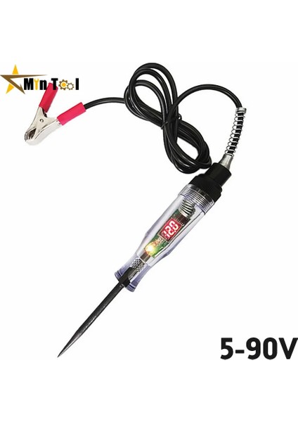 Yeşil 5-90 V Araba Kamyon Gerilim Devre Test Cihazı Dijital Ekran Uzun Probe Kalem Ampul Otomobil Teşhis Araçları Oto Tamir Aracı (Yurt Dışından) fırsatları