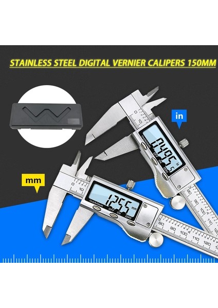 Paslanmaz Çelik 0-150MM Sürmeli Kumpas Paslanmaz Çelik/plastik LCD Dijital Kumpas 6 Inç Enstrüman Derinliği Ölçme Araçları (Yurt Dışından)