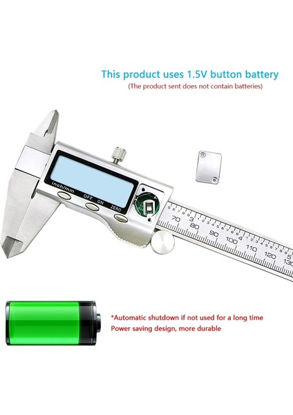 Paslanmaz Çelik 0-150MM Sürmeli Kumpas Paslanmaz Çelik/plastik LCD Dijital Kumpas 6 Inç Enstrüman Derinliği Ölçme Araçları (Yurt Dışından)