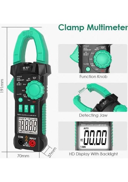 FY3269S True Rms Dijital Pens Metre Multimetre Akım Kelepçesi Kerpeten Ac/dc Gerilim Direnç Test Cihazı Ölçme Aracı Alicate Amperimetro (Yurt Dışından) fiyatları