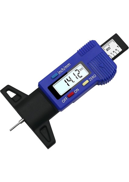 Mavi Dijital Diş Fren Balatası Ayakkabı Araba Lastik Ölçer Derinlik Test Cihazı Hassas Ölçüm Kumpas Aracı (Yurt Dışından)