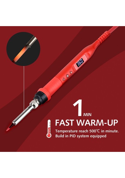 908 Kırmızı 60W, Abd Jcd 908S 80W Havya 908U Güncelleme Ayarlanabilir Çok Fonksiyonlu Düğme Sıcaklık Lehimleme Istasyonu Ekran Demir LCD Aydınlatma (Yurt Dışından)