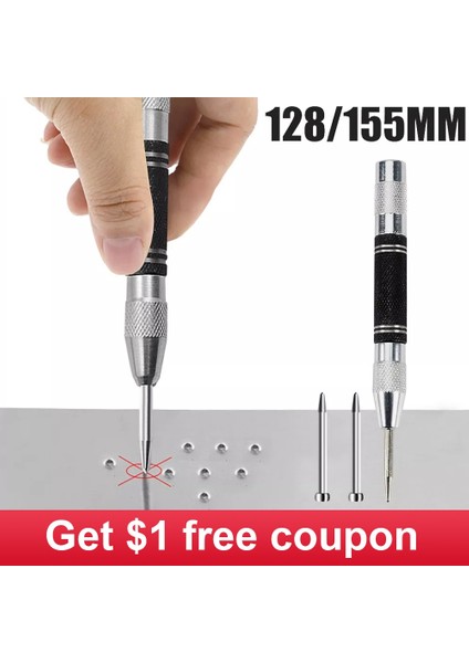 128MM Punch Seti B Otomatik Merkezi Punch Kerner Konumlandırma Yaylı Ayarlanabilir Işaretleyici Ahşap Cam Basın Dent Metal Matkap El Aletleri (Yurt Dışından) fırsatları