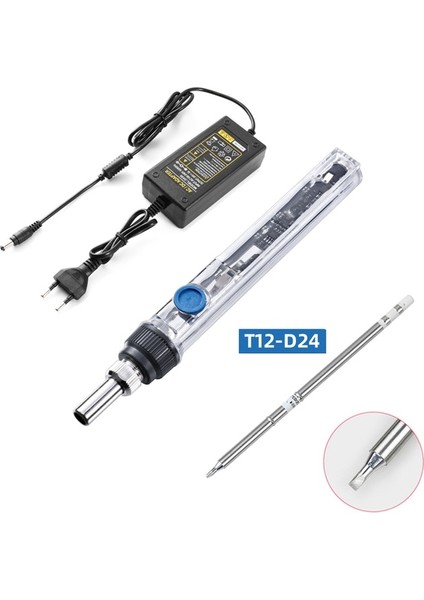 D24 Ucu Güç Kiti Ab T12 Havya Taşınabilir Bga Rework Istasyonu Mini Elektrikli Havya DC12-24V 72W Ayarlanabilir Sıcaklık Kaynak Aracı (Yurt Dışından)