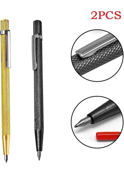 2 Adet 150MM Gravür Kalem Tungsten Çelik Ucu Scriber Kalem Cam Fayans Kesme Işaretleyici Kalem Metal Işleme Ağaç Işleme El Aleti (Yurt Dışından)
